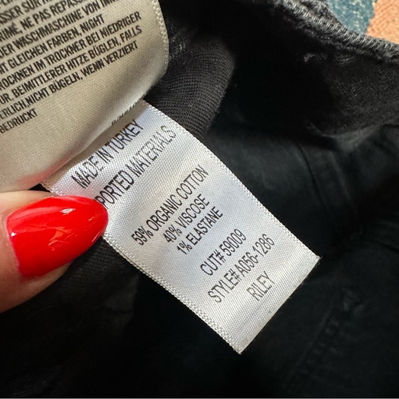 Agolde Riley High Rise Straight Crop Jeans Panoramic Black Wash Denim - Picture 7 of 14